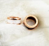 Ceramic Ring Titanium Steel Rose Gold Ring Female Ceramic Jewelry