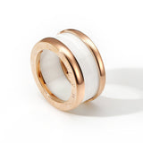 Ceramic Ring Titanium Steel Rose Gold Ring Female Ceramic Jewelry