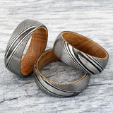 Grey Ceramic Deer Antler Men's Ring