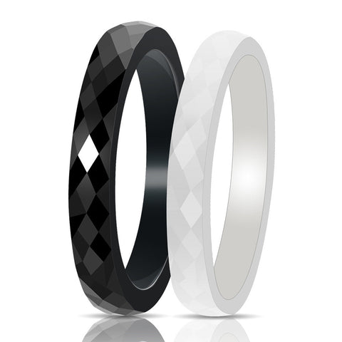 White Ring Ring Cut Glossy Ring