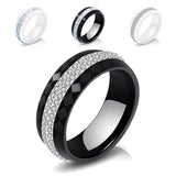 Ceramic Ring Black And White Ring