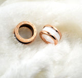 Ceramic Ring Titanium Steel Rose Gold Ring Female Ceramic Jewelry