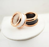 Ceramic Ring Titanium Steel Rose Gold Ring Female Ceramic Jewelry