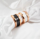 Ceramic Ring Titanium Steel Rose Gold Ring Female Ceramic Jewelry