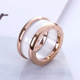 Ceramic Ring Titanium Steel Rose Gold Ring Female Ceramic Jewelry