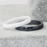 White Ring Ring Cut Glossy Ring