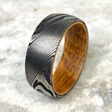 Grey Ceramic Deer Antler Men's Ring