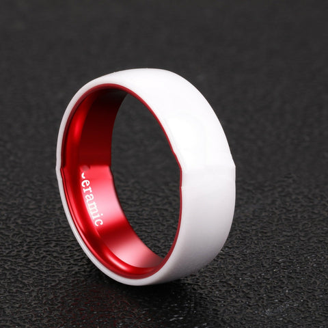 White Ceramic Red Aluminum Inner Ring