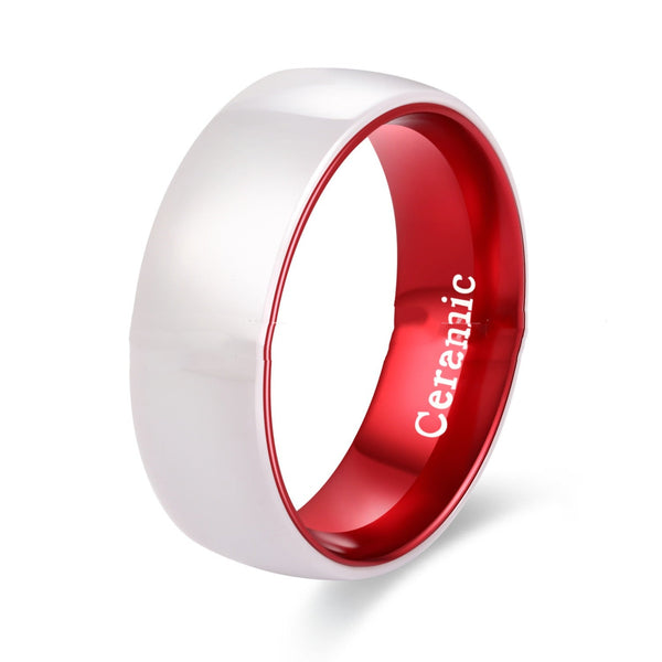 White Ceramic Red Aluminum Inner Ring