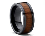 Black Ceramic Flat Top Wedding ring