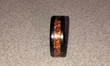 Black Ceramic Inlay Comfort Fit Ring 8mm Size 10 Brass Inlay