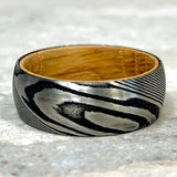 Grey Ceramic Deer Antler Men's Ring