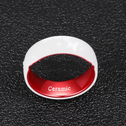 White Ceramic Red Aluminum Inner Ring